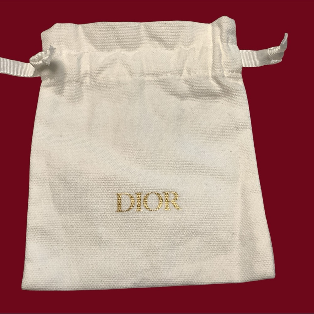 Dior White Cotton Beauty Pouch Beautiful new bag in white with gold DIOR logo.